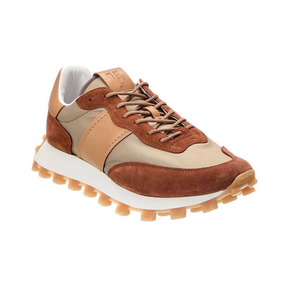 Tod's Suede, Leather & Nylon Sneaker, Brown